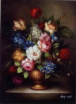 unknow artist Floral, beautiful classical still life of flowers.060